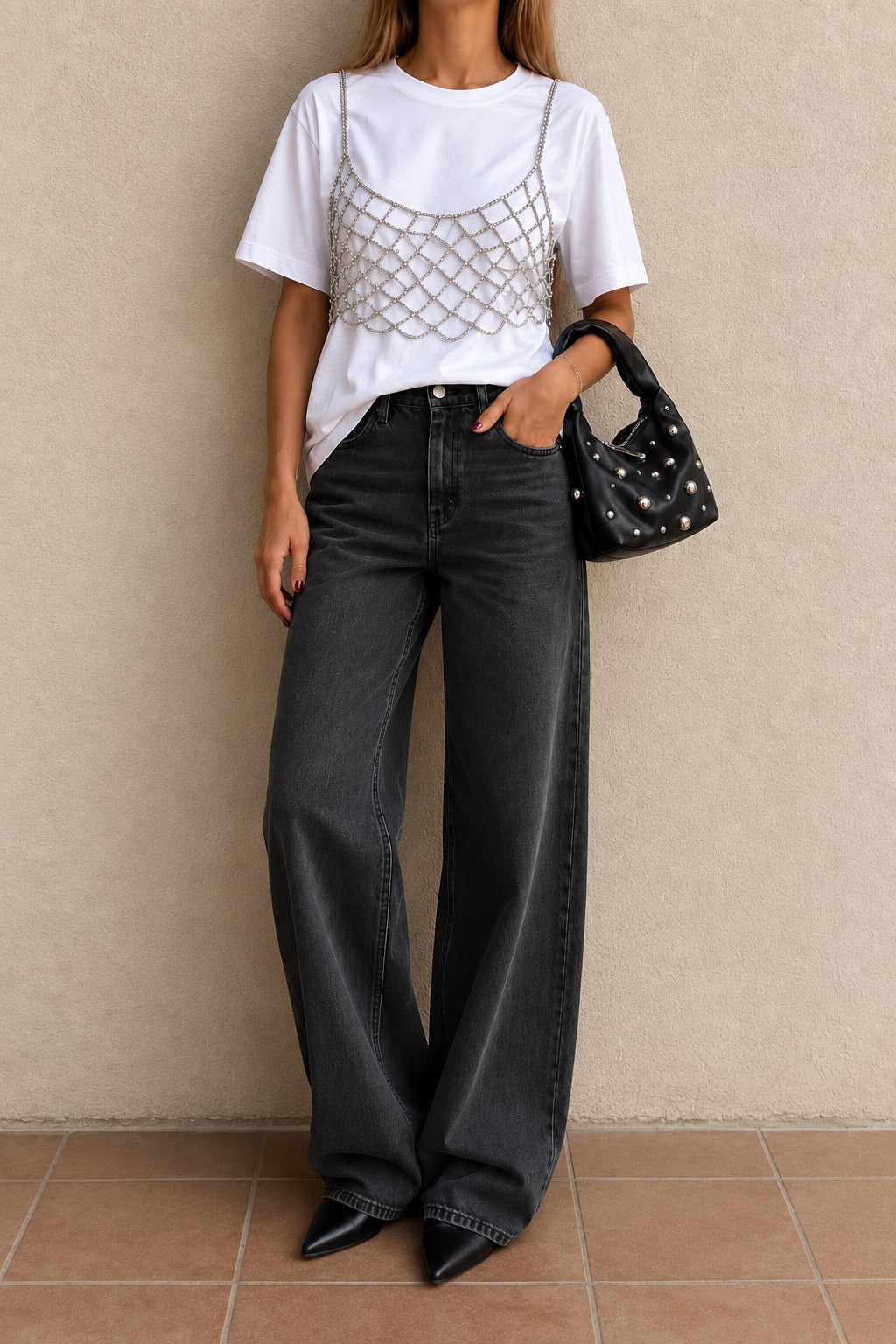 TOP PLATEADO - TALLA ÚNICA