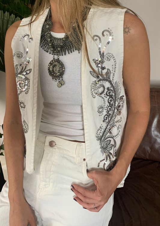 CHALECO IVORY BORDADO