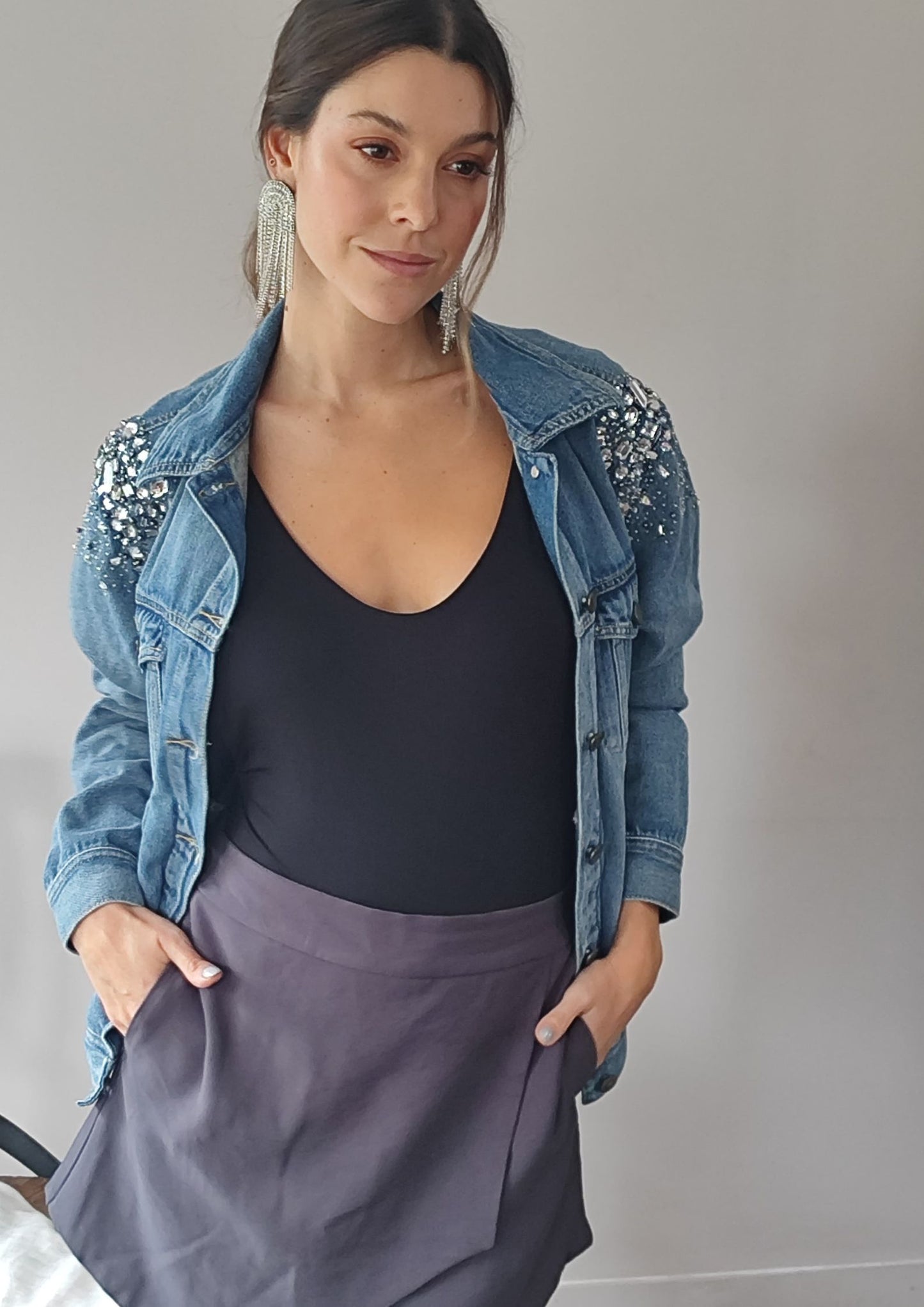 CHAQUETA DENIM BORDADA